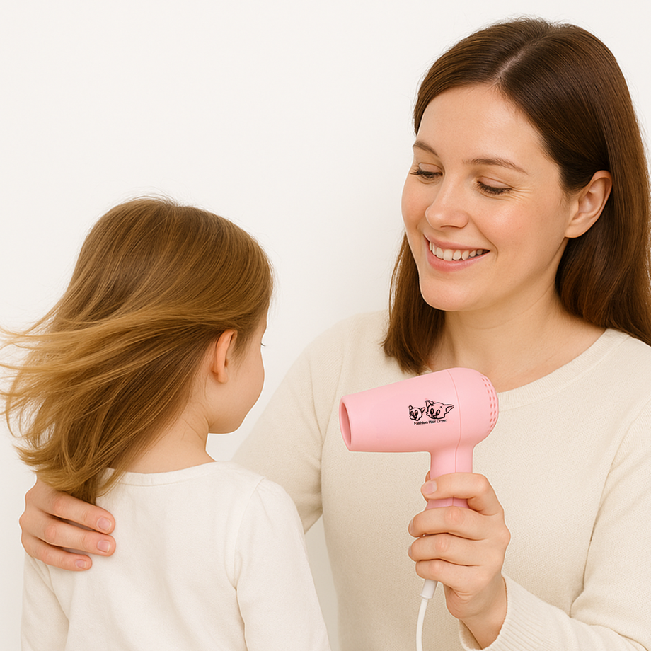 Girls Miniature Blow Dryer Feekaa Kids Hair Dryer, Portable Mini